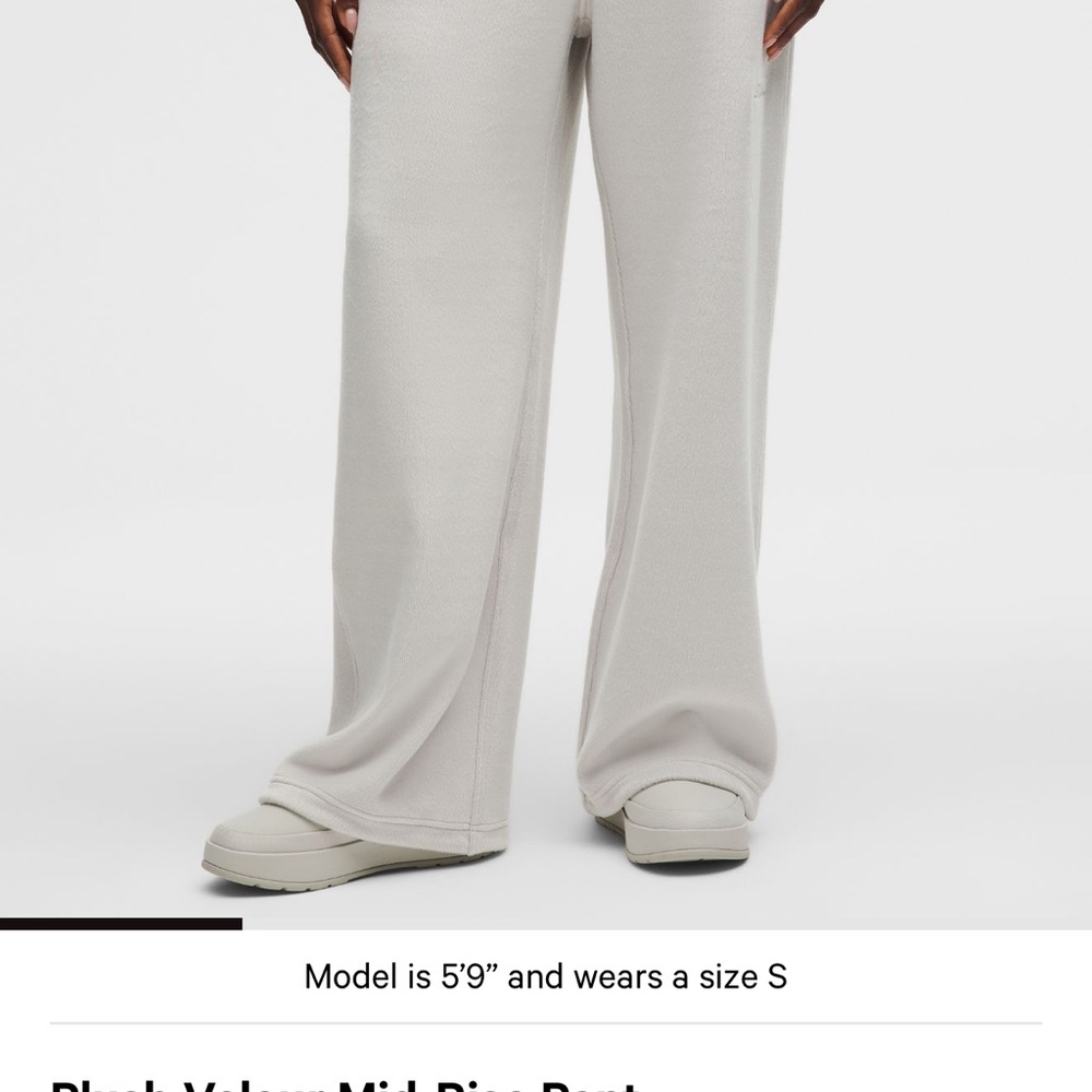 Plush velor mid size pant